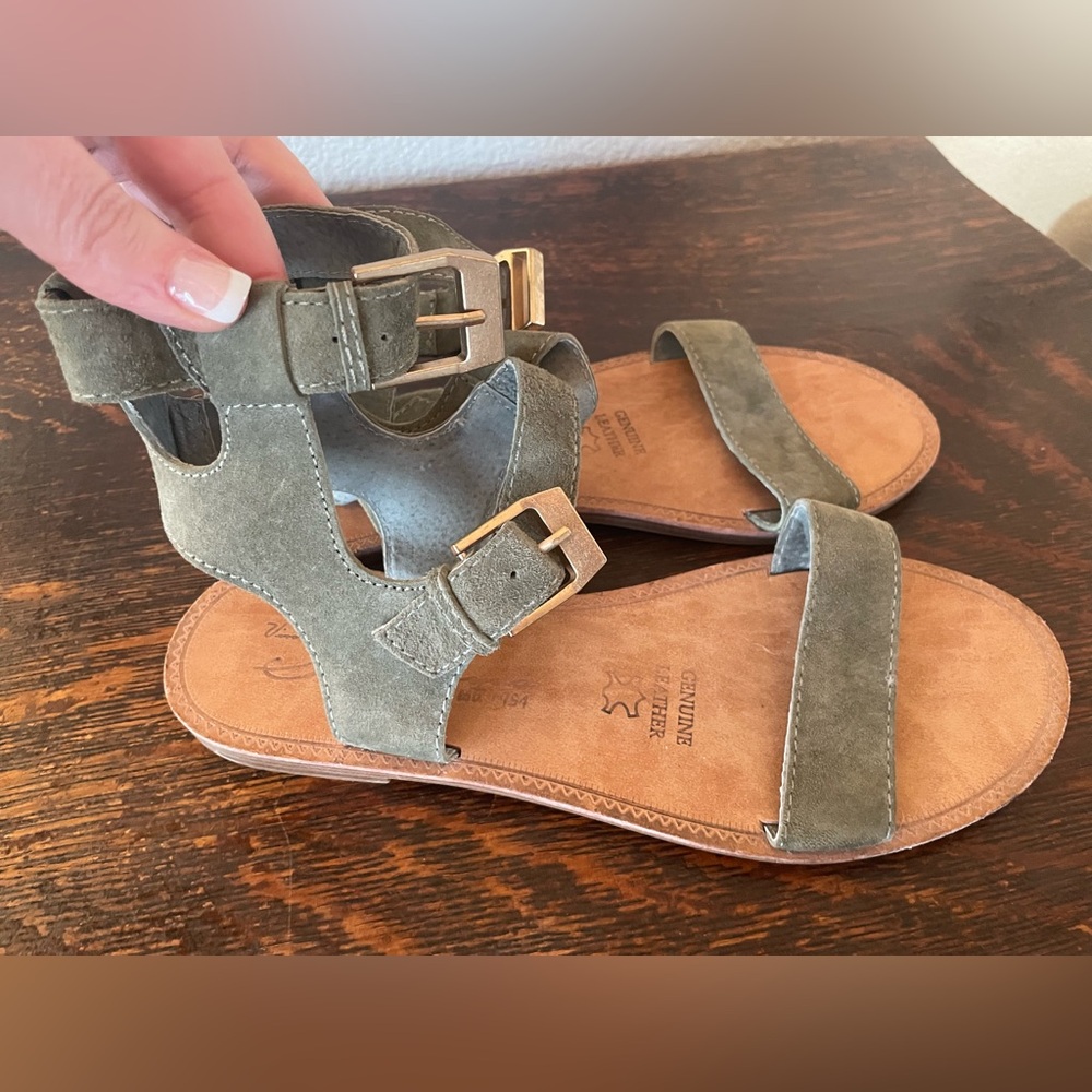 Vintage Havana Leather Suede Olive Army Green Women’s Size 8